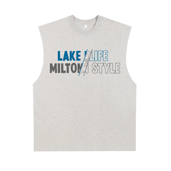 Lake Milton Style Raw Edge Cotton Tank Top