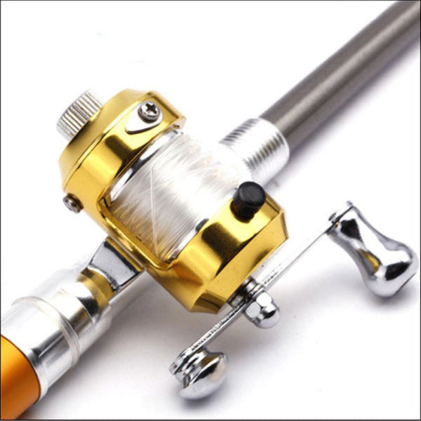 Portable Telescopic Pocket Pen Foldable Fishing Rod Set With Mini