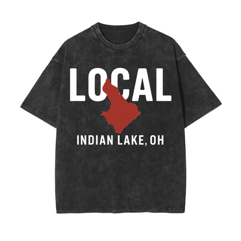 Indian Lake Snow Washed Oversized Tee