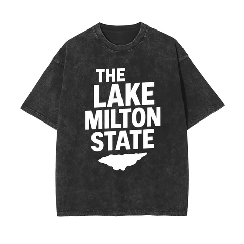 Lake Milton State Snow Washed Oversized Tee