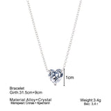 Crystal Heart Necklace Choker