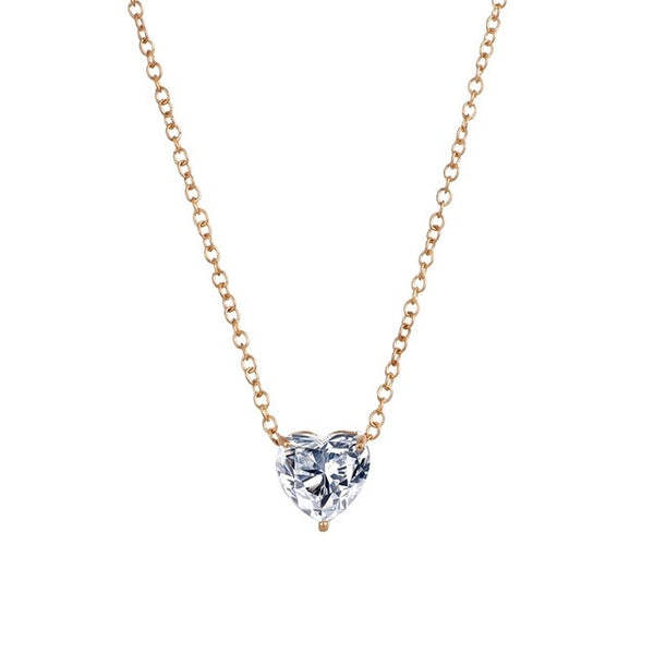 Crystal Heart Necklace Choker